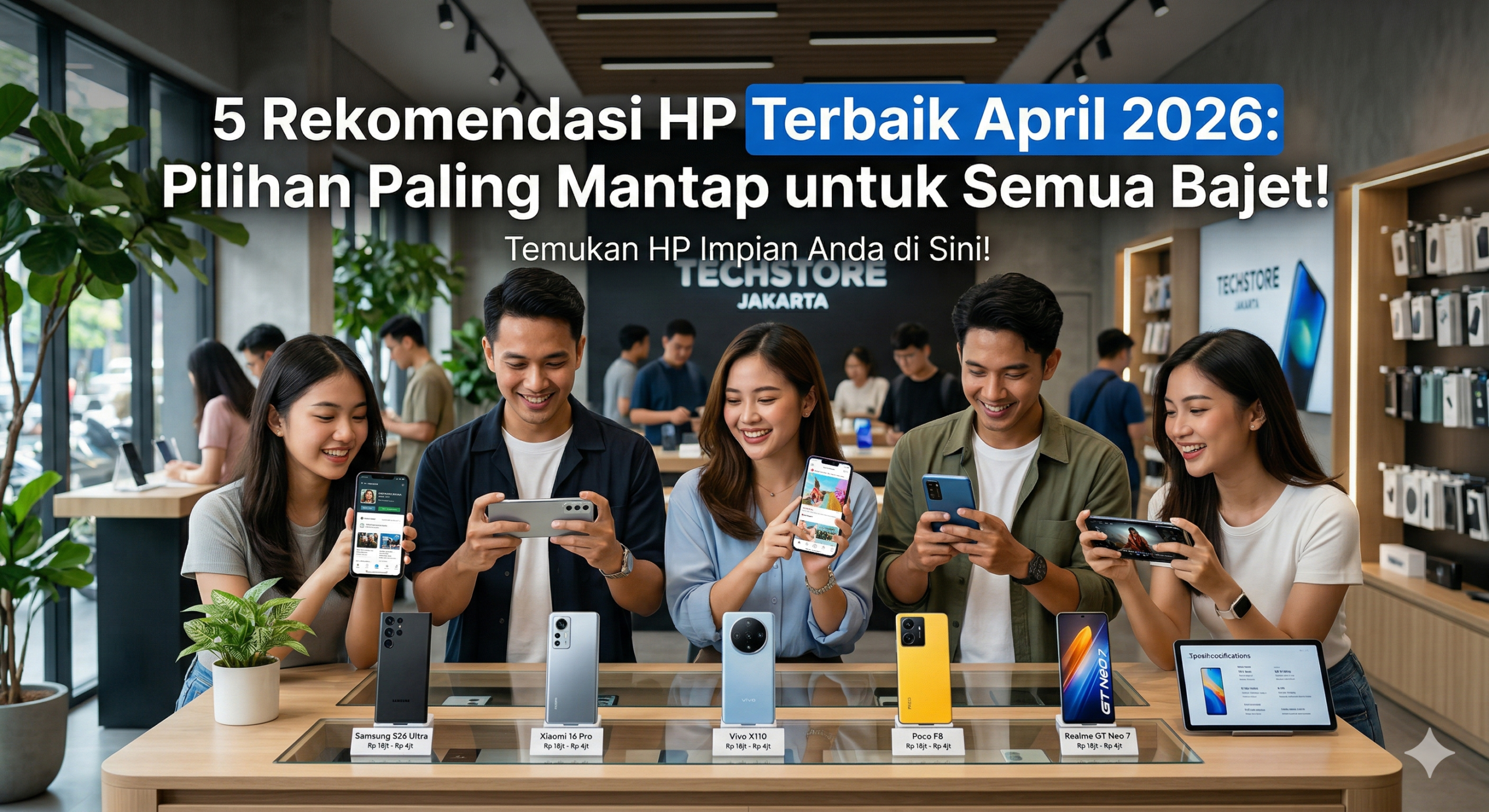 5 Rekomendasi HP Terbaik April 2026: Pilihan Paling Mantap untuk Semua Bajet!
