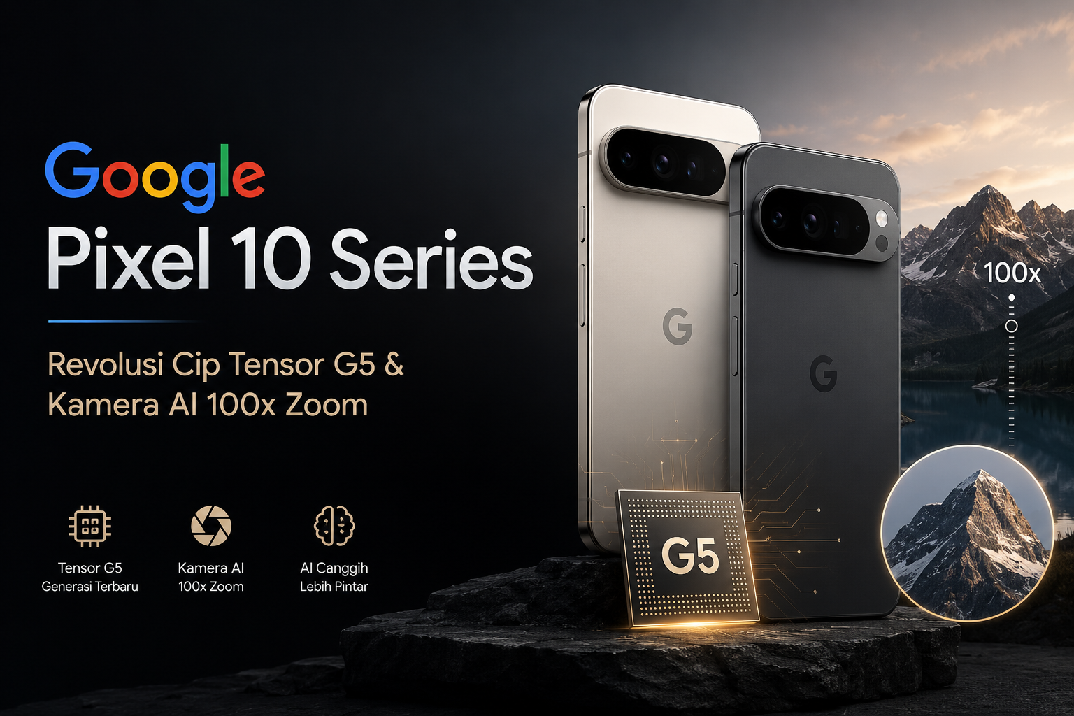 Google Pixel 10 Series: Revolusi Cip Tensor G5 & Kamera AI 100x Zoom Google Pixel 10 Series: Revolusi Cip Tensor G5 & Kamera AI 100x Zoom