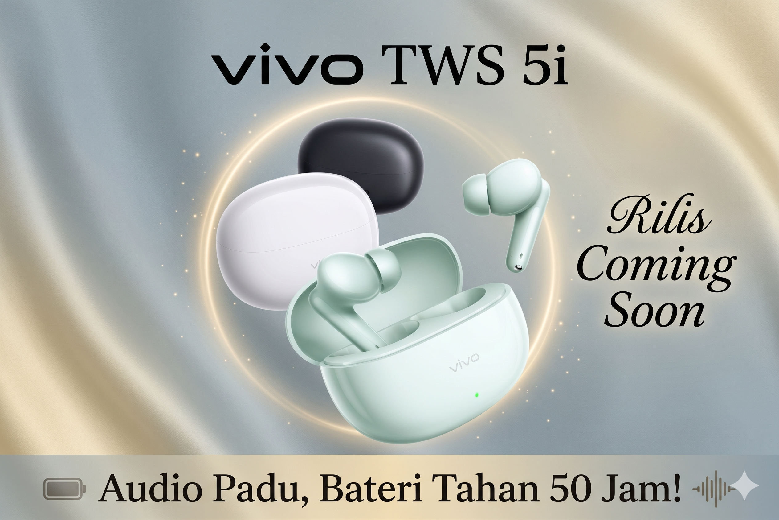 Vivo TWS 5i Rilis Coming Soon: Audio Padu, Bateri Tahan 50 Jam!