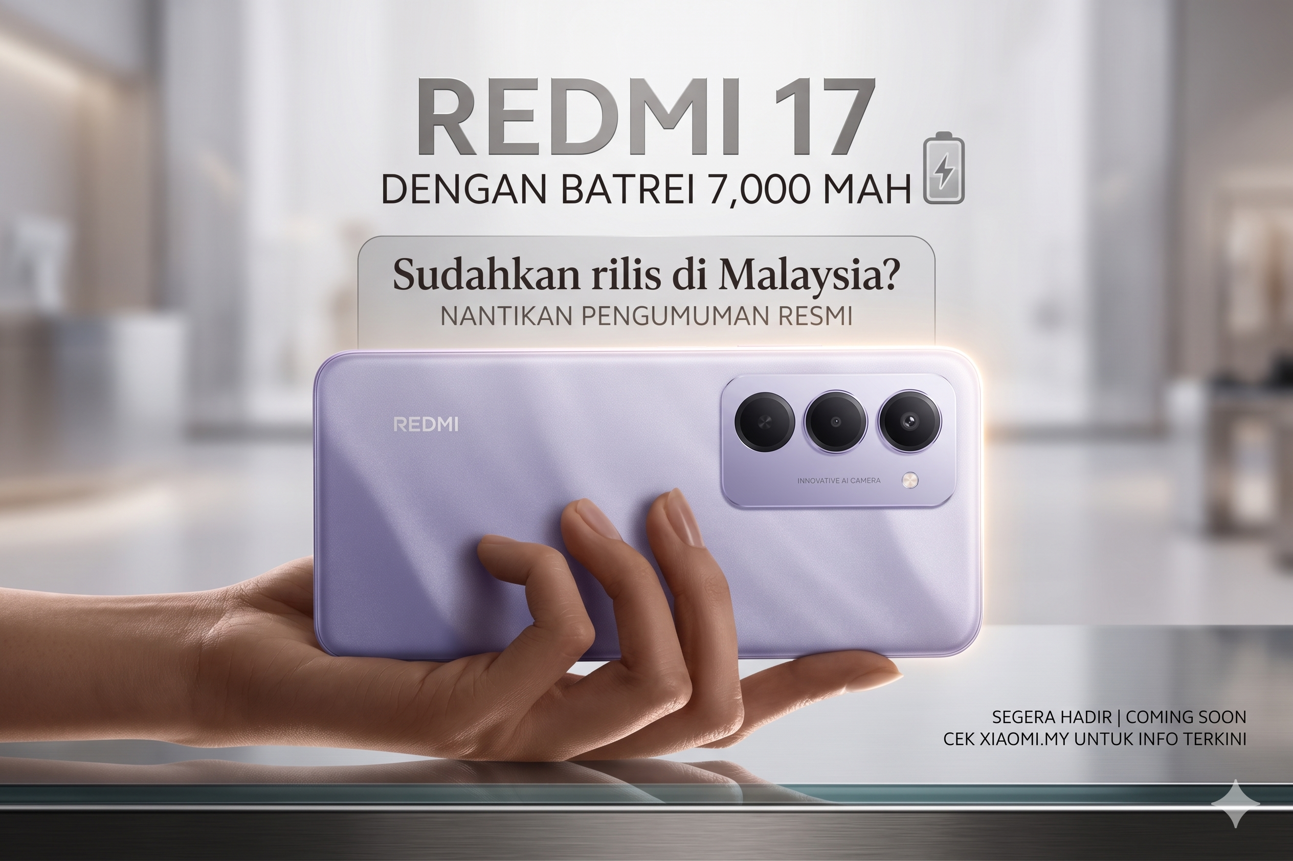 Redmi 17 Dengan Batrei 7,000 mAh, Sudahkan rilis di Malaysia?